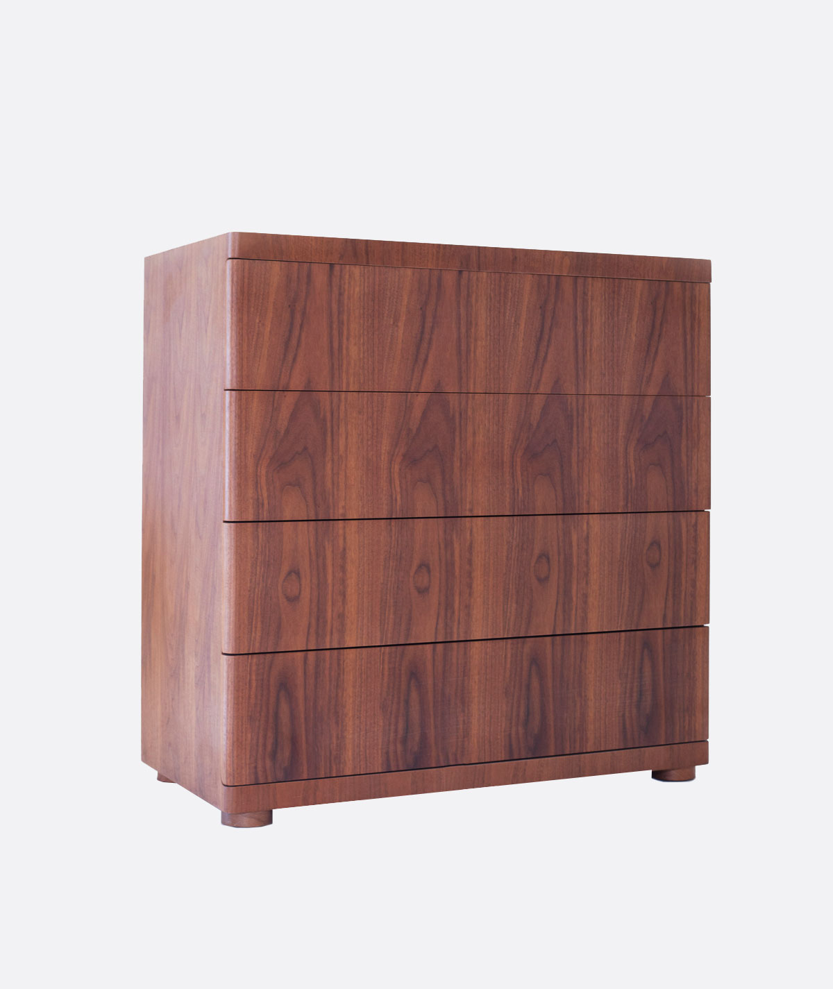 Nuvo Walnut Wooden Chest Of Drawers Handleless Drawers Aura